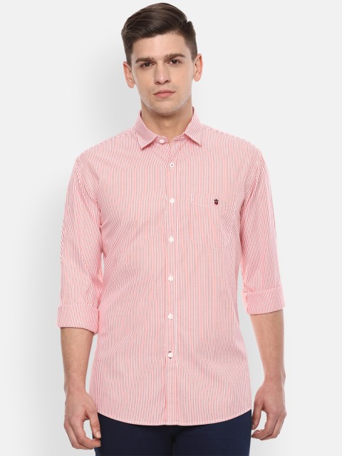 

Louis Philippe Sport Men White Slim Fit Striped Pure Cotton Casual Shirt