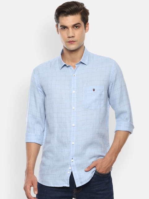 

Louis Philippe Sport Men Blue Pure Cotton Slim Fit Checked Casual Shirt