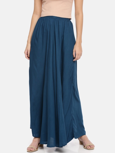 

GOLDSTROMS Women Navy Blue Flared Palazzos