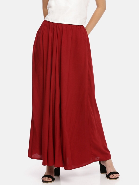 

GOLDSTROMS Women Maroon Flared Palazzos