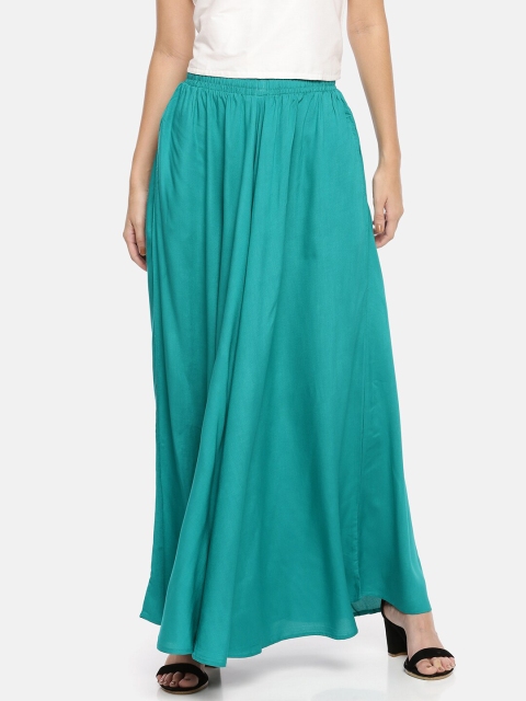 

GOLDSTROMS Women Sea Green Flared Palazzos