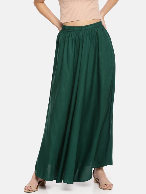 

GOLDSTROMS Women Green Flared Palazzos