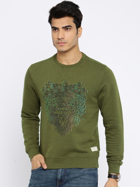 

Ed Hardy Olive Green Embroidered Sweatshirt