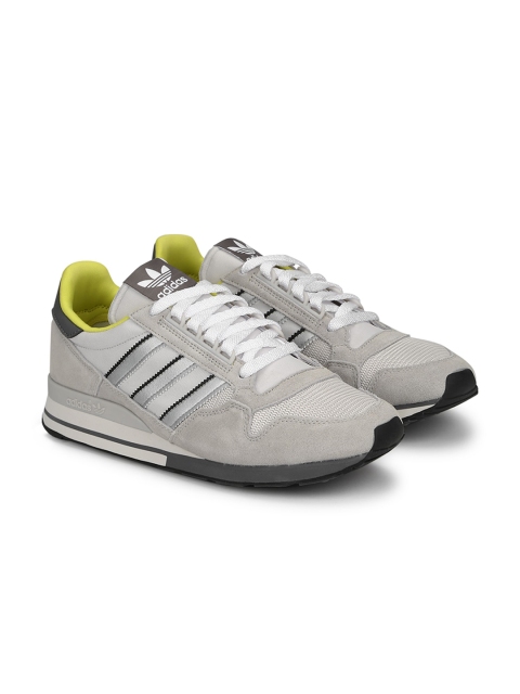 

ADIDAS Originals Men Grey Woven Design ZX 500 Leather Sneakers
