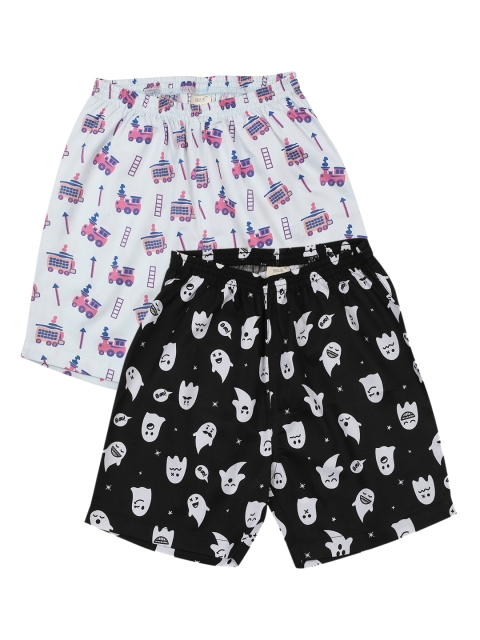 

CASA DE NEE Unisex Kids Multicoloured Printed Low-Rise Regular Shorts, Multi