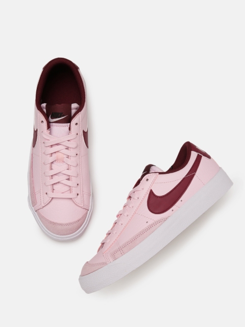

Nike Boys Pink BLAZER LOW '77 Colourblocked Leather Sneakers
