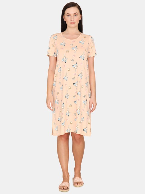 

Zivame Orange Printed Nightdress