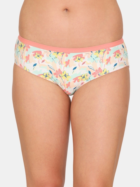 

Zivame Women White & Red Printed Hipster Briefs