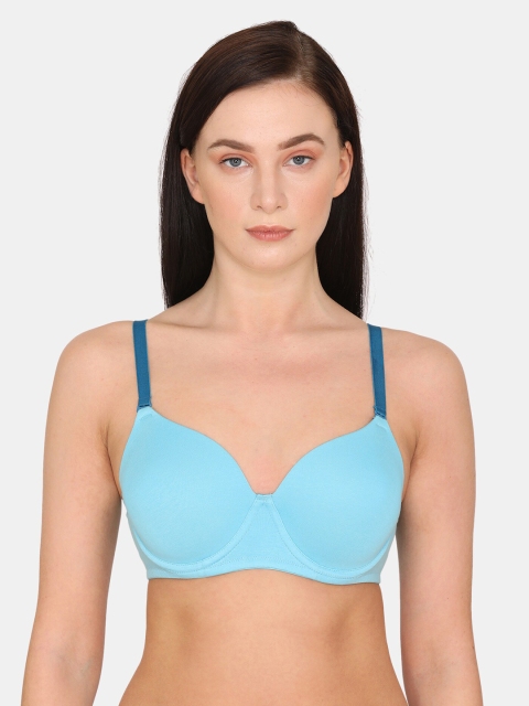 

Zivame Blue T-shirt Bra Half Coverage Underwired Lightly Padded