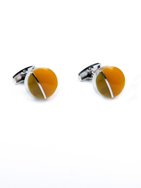 

Tossido Orange & Silver-Toned Cufflink
