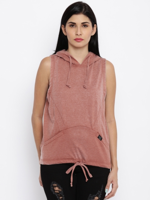 

YWC Rust Orange Sleeveless Hooded Sweatshirt