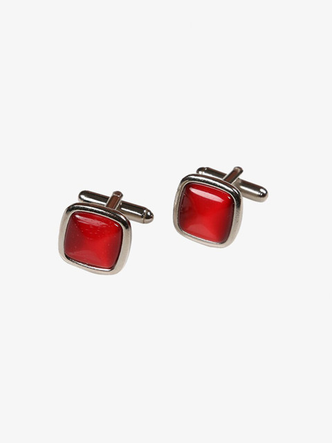 

Tossido Red & Silver-Toned Cufflink