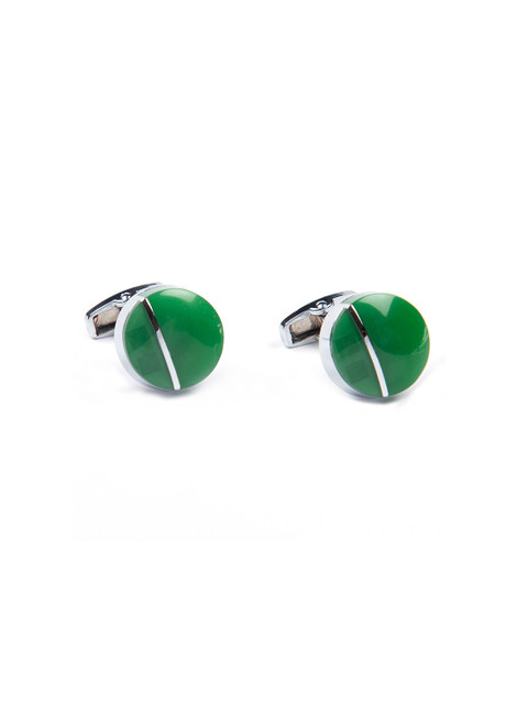 

Tossido Green & Silver-Toned Cufflink