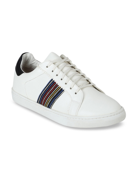 

Aditi Wasan Men White Striped Sneakers