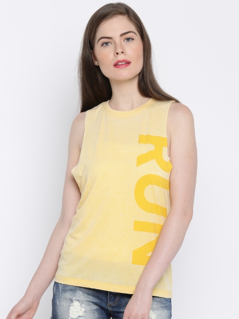 

YWC Women Yellow Printed T-shirt