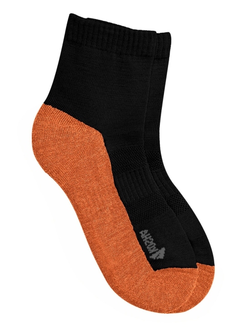 

Kosha Boys Black & Orange Coloublocked Merino Wool Above Ankle Socks