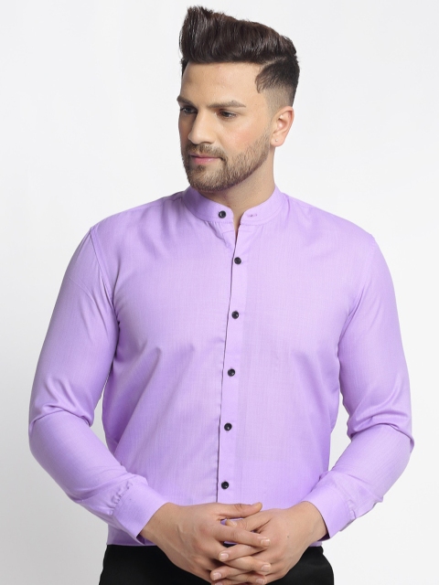 

JAINISH Men Violet Pure Cotton Formal Shirt