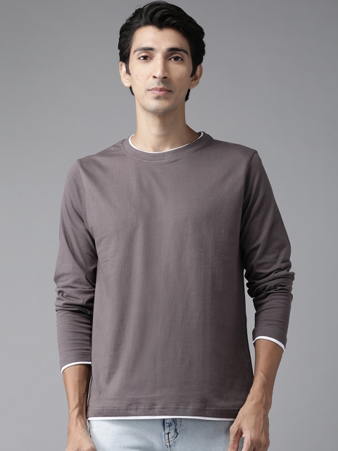 

The Dry State Men Charcoal Grey Cotton T-shirt
