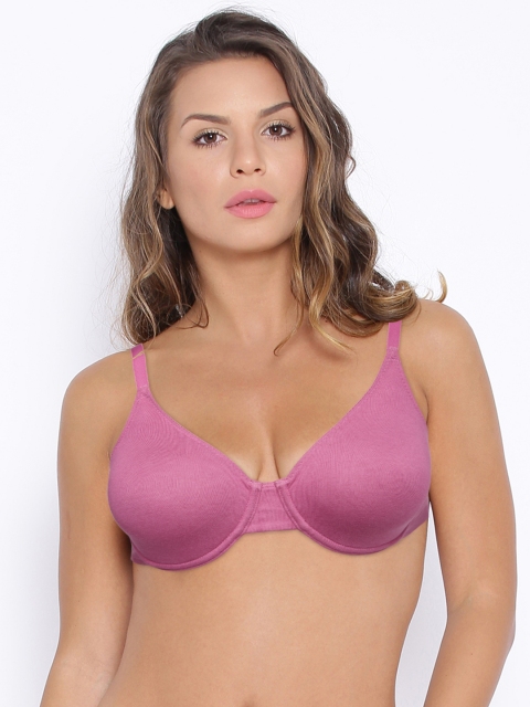 

Triumph Pink Stepy Soft + Cotton Wired Non Padded Comfort Classics Bra 29I517, Red