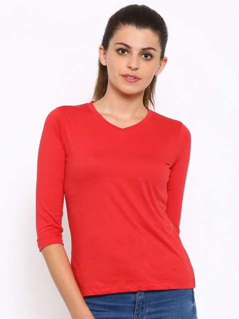 

Style Quotient Women Red Solid T-Shirt