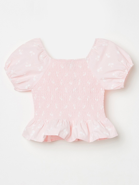 

Denimize by Fame Forever Pink Puff Sleeve Peplum Top