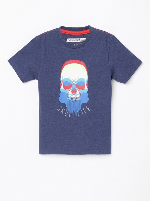 

Denimize by Fame Forever Boys Navy Blue Printed T-shirt