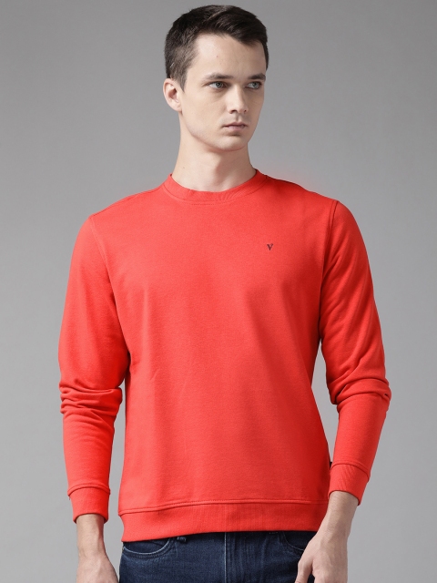 

Van Heusen Men Red Solid Sweatshirt