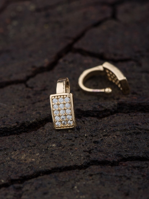 

Alankruthi Women Gold-Plated & White CZ & AD Studded Kundan-Studded Nose Ring