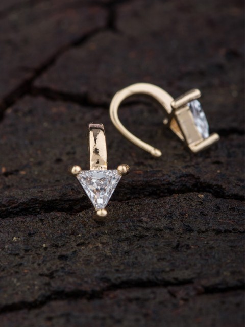 

Alankruthi Set Of 2 Gold-Plated White AD & CZ-Studded Nosepin