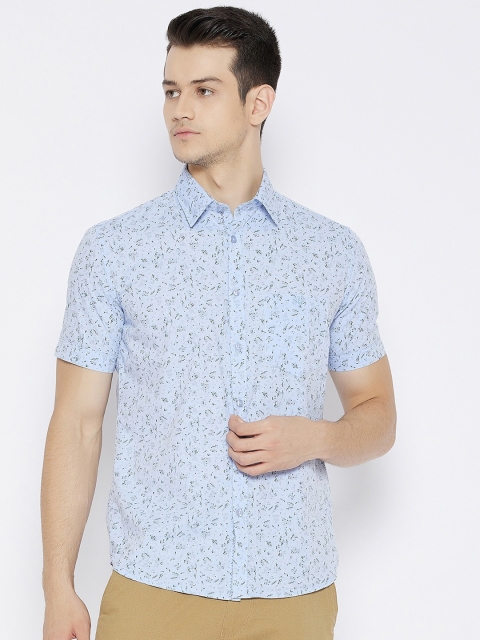 

Crimsoune Club Men Blue Slim Fit Floral Printed Casual Shirt