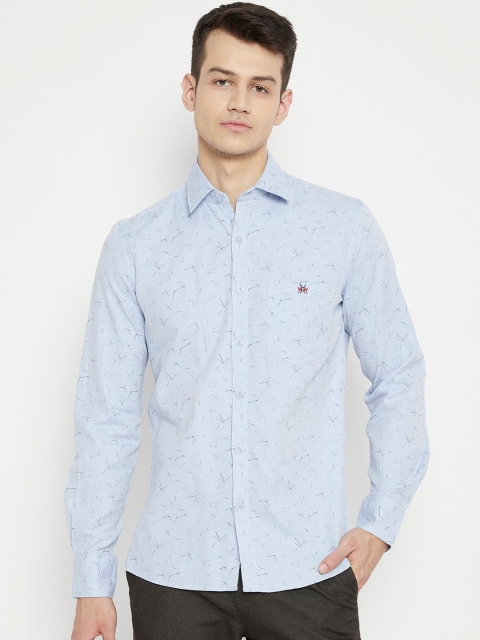 

Crimsoune Club Men Blue Slim Fit Printed Casual Shirt