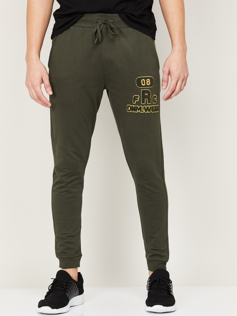 

Forca Men Olive Green Solid Cotton Joggers