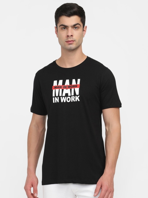 

V2 Value & Variety Men Black Typography Printed T-shirt