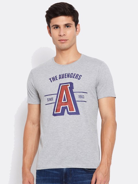 

Marvel by Wear Your Mind Men Grey Typography Printed T-shirt