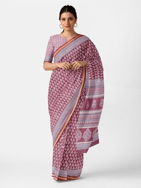 

Taneira Red & White Silk Cotton Bagh Saree