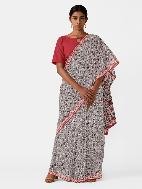 

Taneira Black & Red Pure Cotton Bagru Saree