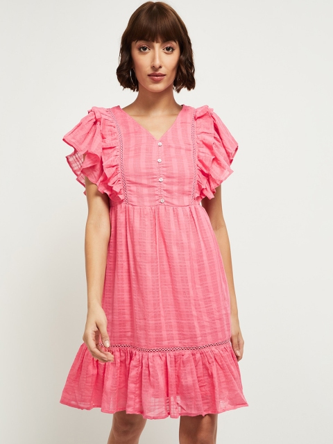 

max Women Pink Striped Dress