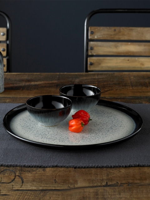 

Denby White & Black Handcrafted Ceramic Glossy Plates