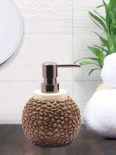 

OBSESSIONS Beige & Brown Textured Alvina Soap Dispenser