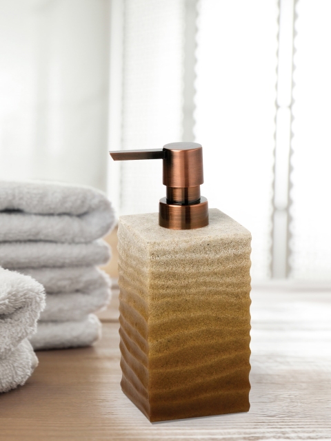 

OBSESSIONS Brown & Cream-Coloured Textured Polyresin Alvina Soap Dispenser