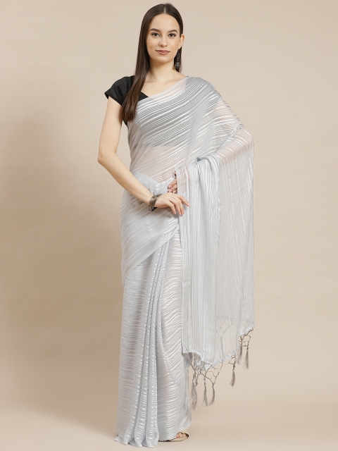 

Havida Sarees Grey Striped Chiffon Saree