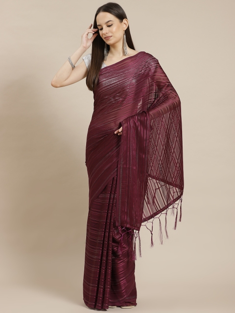

Havida Sarees Purple Striped Chiffon Ready to Wear Saree