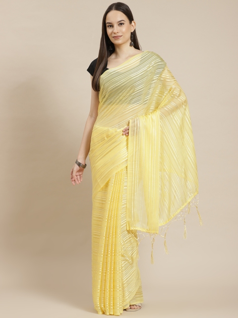 

Havida SareesWomen Yellow Striped Saree