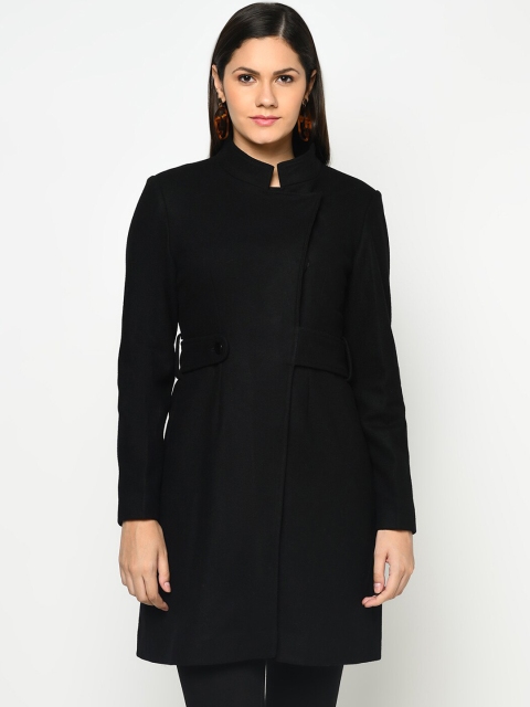 

Owncraft Women Black Woolen Overcoat