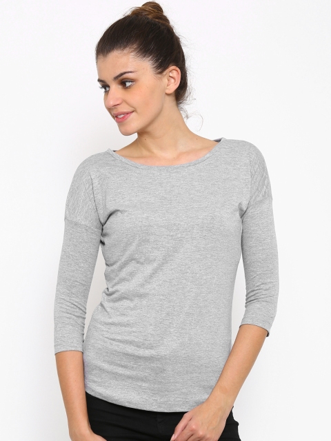 

Style Quotient Women Grey Melange Solid Regular Top