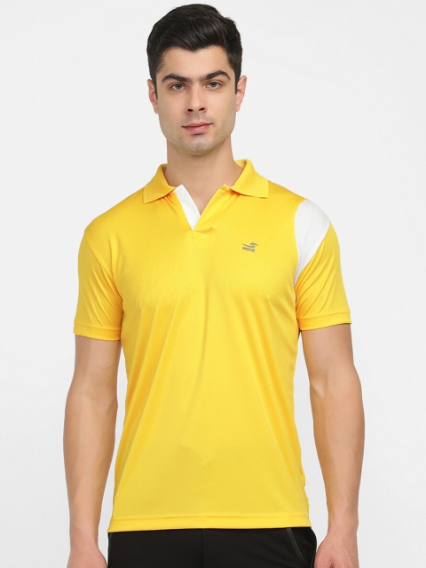 

V2 Value & Variety Men Yellow & White Polo Collar T-shirt
