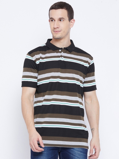 

HALTON HILLS Men Multicoloured Striped Polo Collar T-shirt, Multi