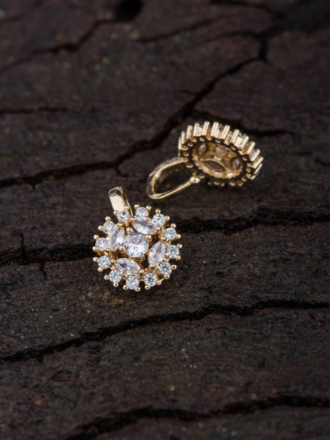 

Alankruthi Set Of 2 Gold-Plated White CZ AD Studded Kundan Nose Rings