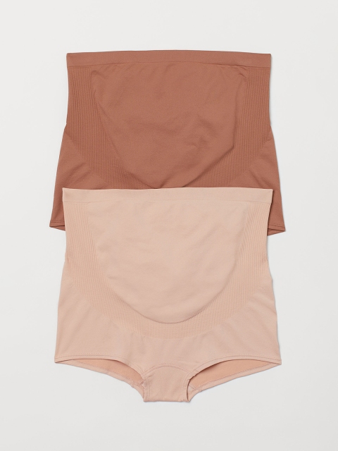 

H&M Women Pack Of 2 Seamless Shortie Briefs 0887370002, Beige