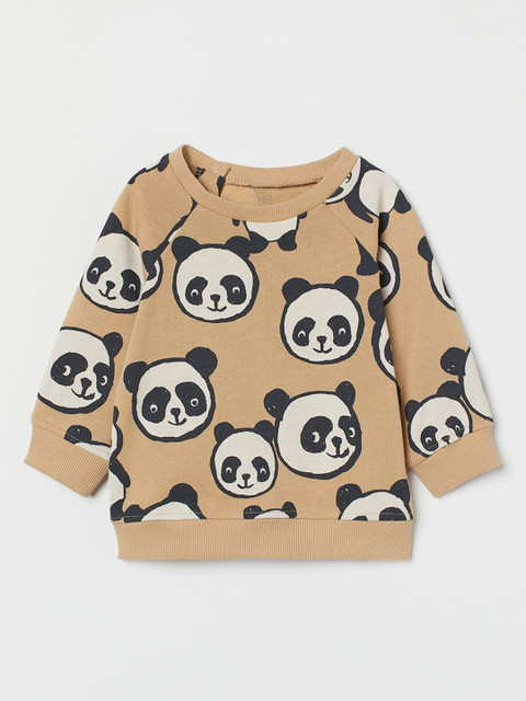 

H&M Boys Beige Printed Cotton Sweatshirt